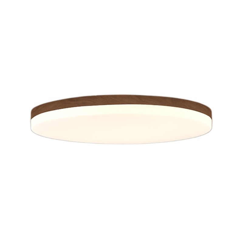 Wood Modern Flush Mount Geometric Shape LED Ceiling Light with Acrylic Shade for Bedroom