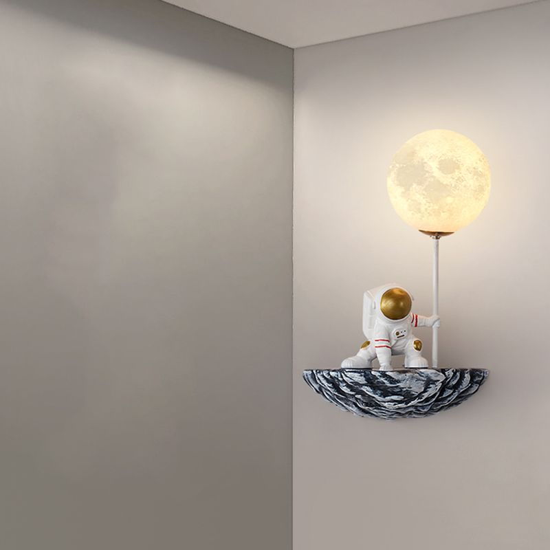 Modern Style Wall Mount Light 1-Light Spherical with Resin for Bedroom