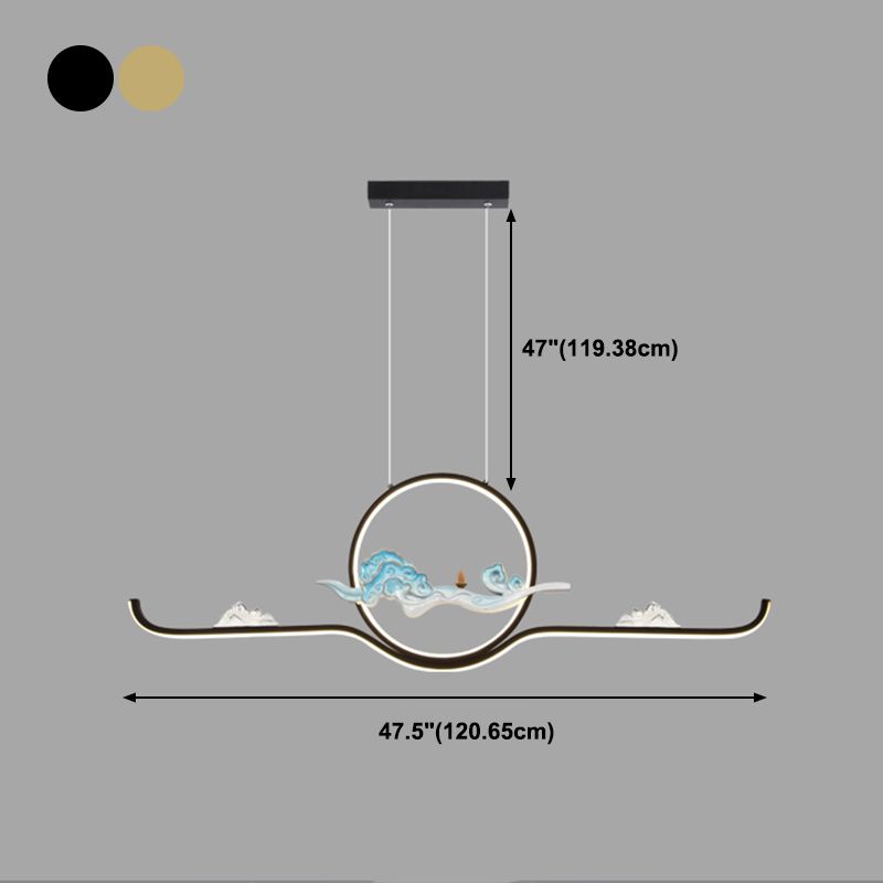 Luces de la isla de forma lineal Luces de estilo contemporáneo 2 accesorios de iluminación colgante de luz