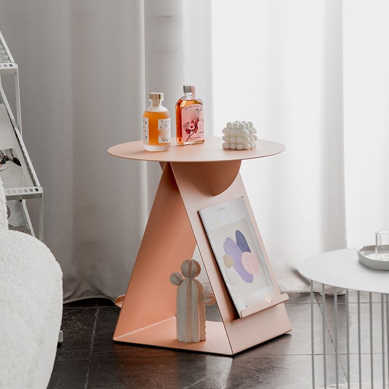 Mid-Century Abstract End Table Metal Round Side End Table for Living Room