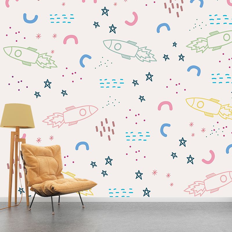 Planets Space Universe Wallpaper Mural Creative Outer Space Wall Covering for Kids Nursery Bedroom