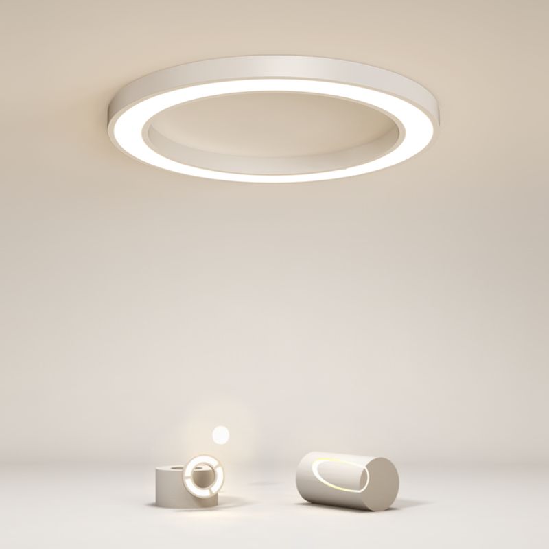 Metal Round Shape Flush Ceiling Light Modern Style Single Light Flush Mount Lighting