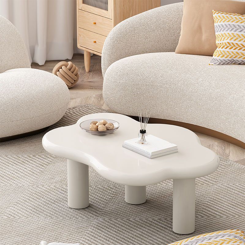 15"H Contemporary Coffee Table Wooden 4 Legs Coffee Cocktail Table