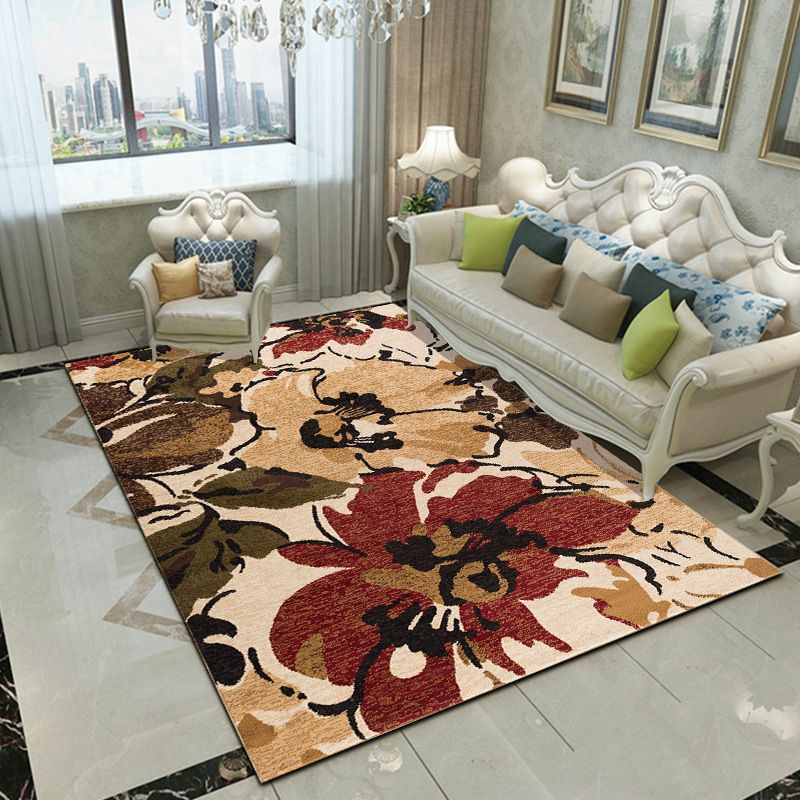 Fancy Modern Rug Plant Patroon Polyester Area Tapijten Resistent gebied Tapijt voor thuisdecoratie