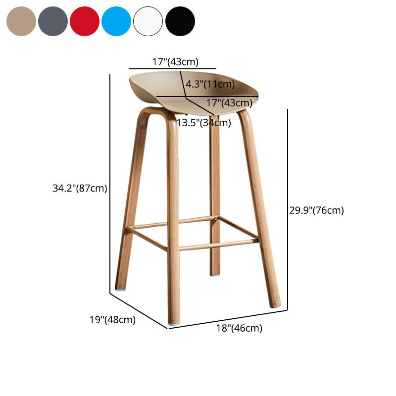 Barhocker im skandinavischen Stil, Metallbeine, Thekenhocker mit Kunststoffsitz (4er-Set)