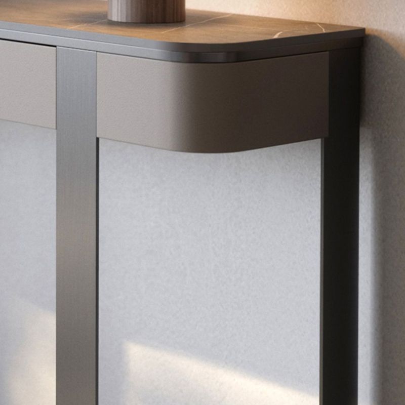 Stone Half Moon Console Table Modern 13.78" W Accent Table for Hall