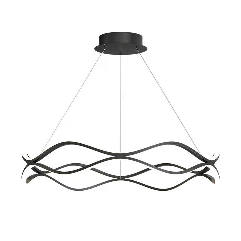 Wave Shape Chandelier Pendant Light Minimalist LED Metal Chandelier Lighting