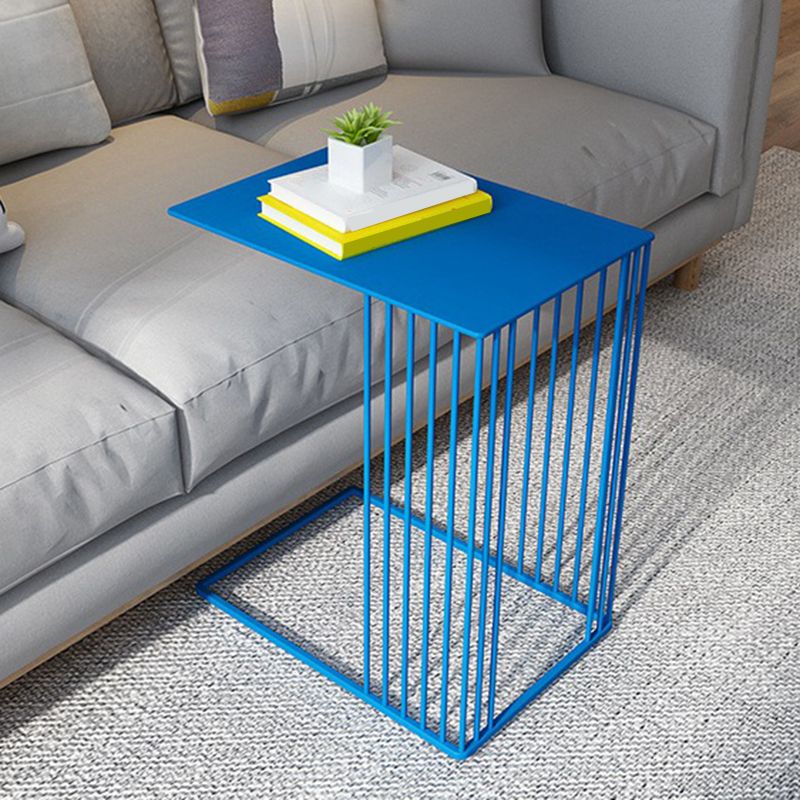 Mid-Century Rectangular Side Table Metal C Side Table, 23.2" Tall