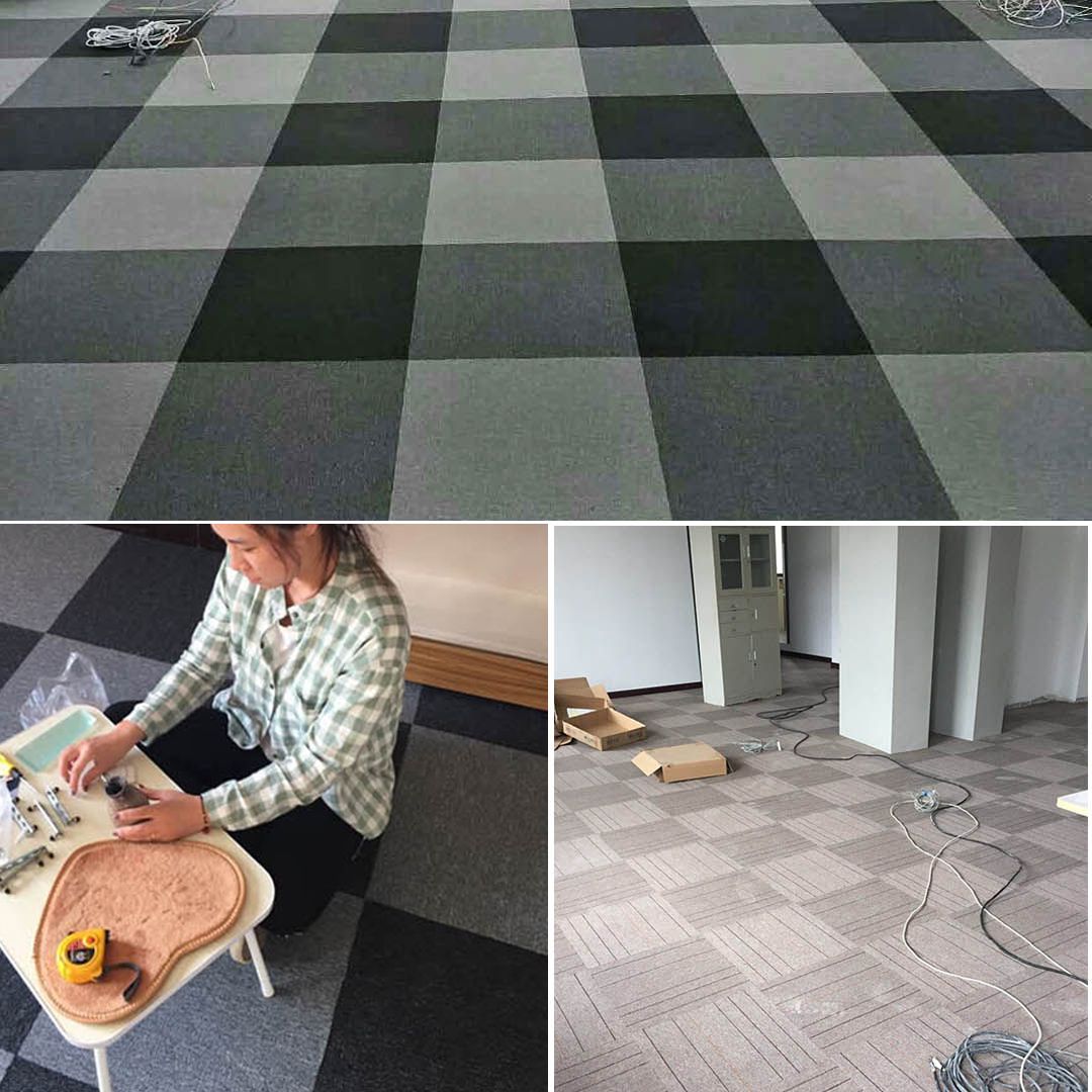 Self Adhesive Carpet Tiles Non-Skid Carpet Tiles for Living Room and Bedroom