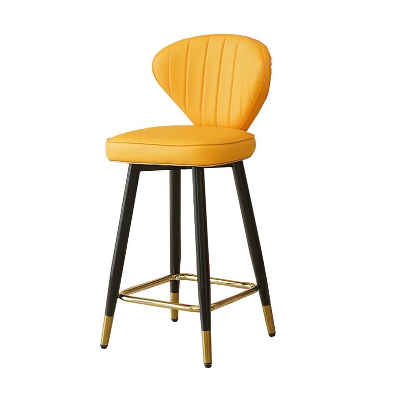 Metal Black Counter Stools Upholstered Low Back Scandinavian Bar Stools