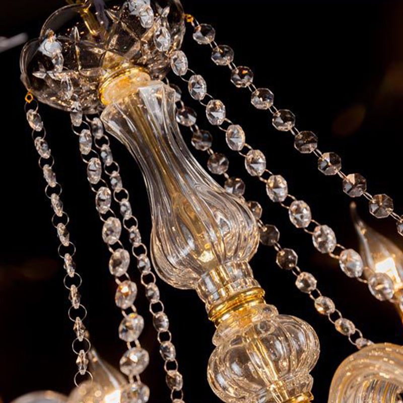 Nordic Style LED Chandelier Light 8 Lights Postmodern Style Crystal Pendant Light for Living Room