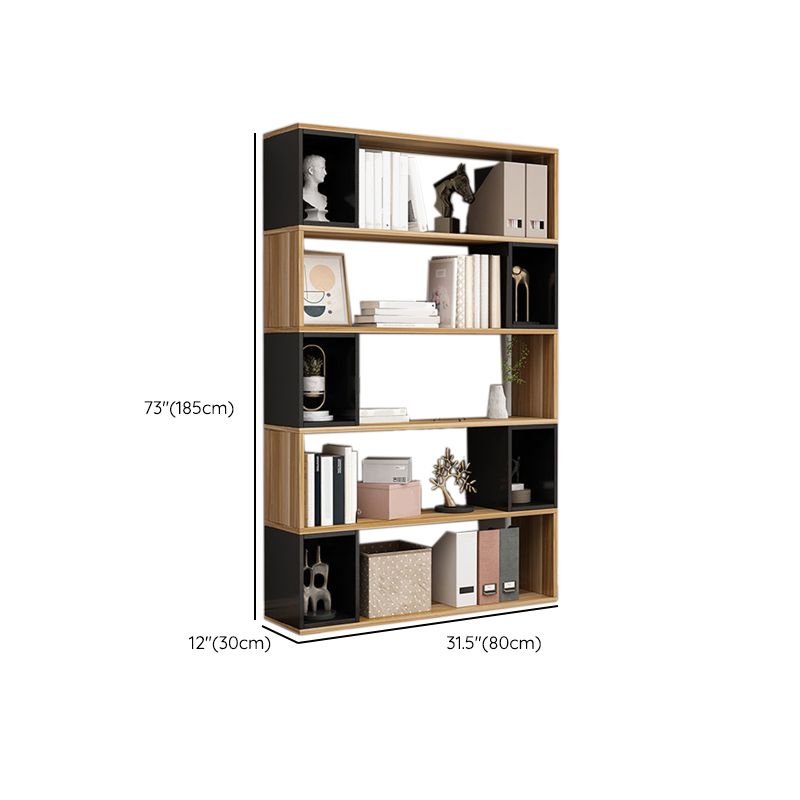 Standard Engineered Wood Bookshelf Modern Open Back Bookcase with Shelves