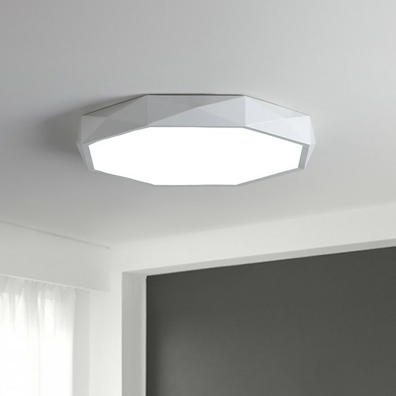 Minimalistische, extradünne achteckige LED-Unterputz-Deckenleuchte aus Metall für Schlafzimmer