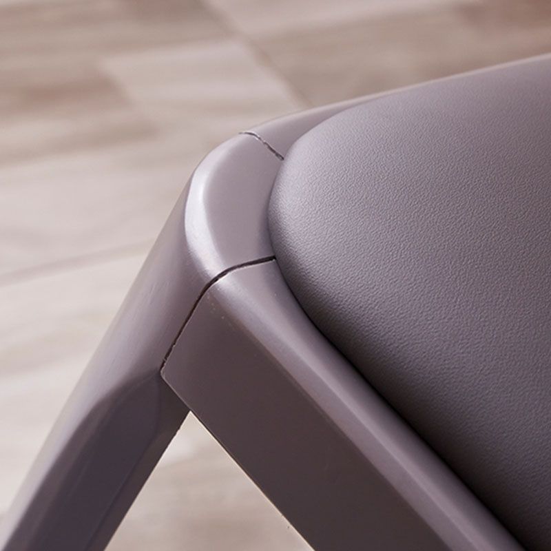 Glam Ottoman Faux Leather Stain Resistant Solid Color Square Ottoman with Legs