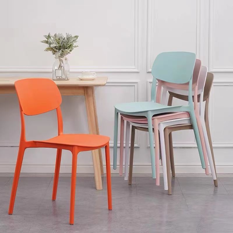 Modern Style Dining Chairs Plastic Open Back Dining Armless Chair