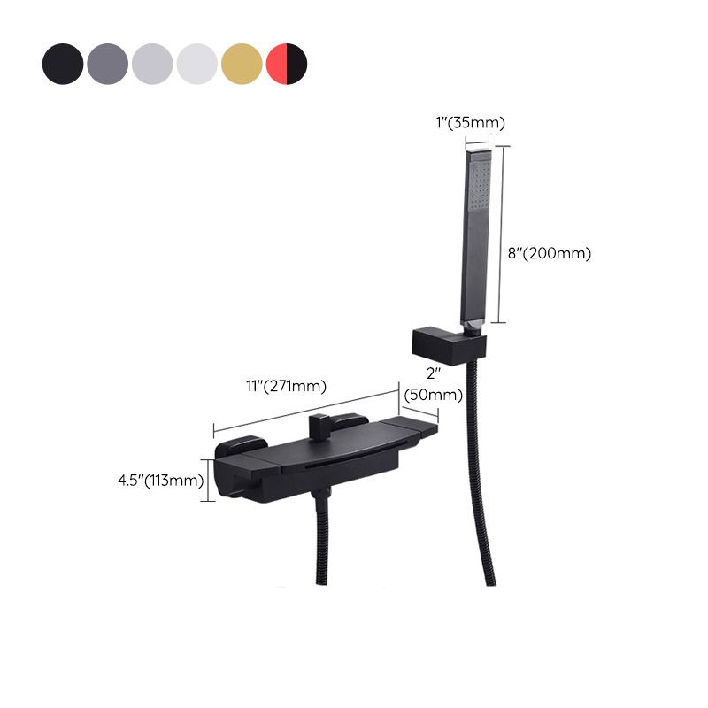 Modern Bathroom Faucet Two Handle Copper Wall Mounted Bath Faucet Trim