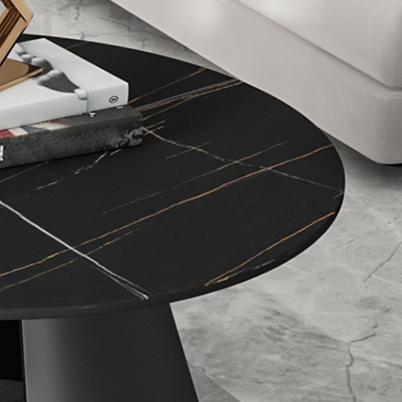 Modern Slate Coffee Table Round Bunching Coffee Table Sets for Living Room