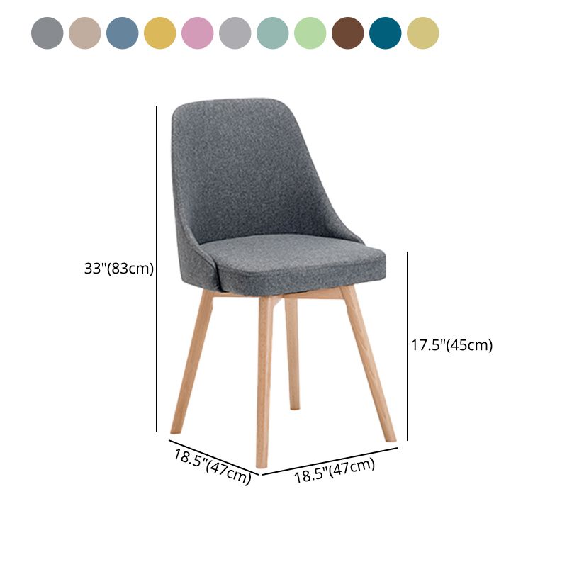 Chaises de salle à manger rembourrées sans accoudoirs Chaises de salle à manger latérales scandinaves avec pieds en bois