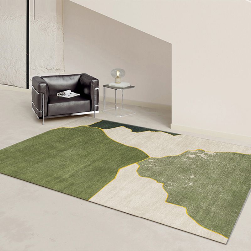 Contemporary Color Block Rug Polyester Indoor Carpet Pet Friendly Area Rug for Living Room