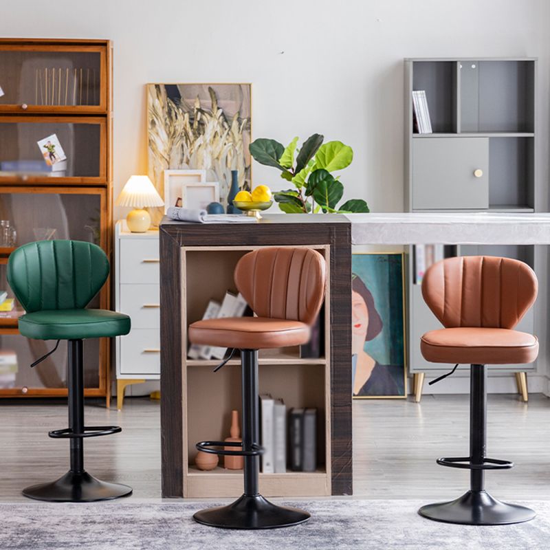 Restaurant Nordic Leather Bar Stool Modern Adjustable Height Stool