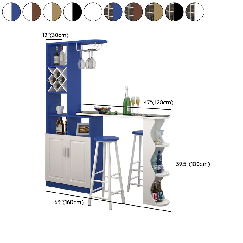 Contemporary Bar Stool and Table Set, Wood 3 Pieces for Living Room