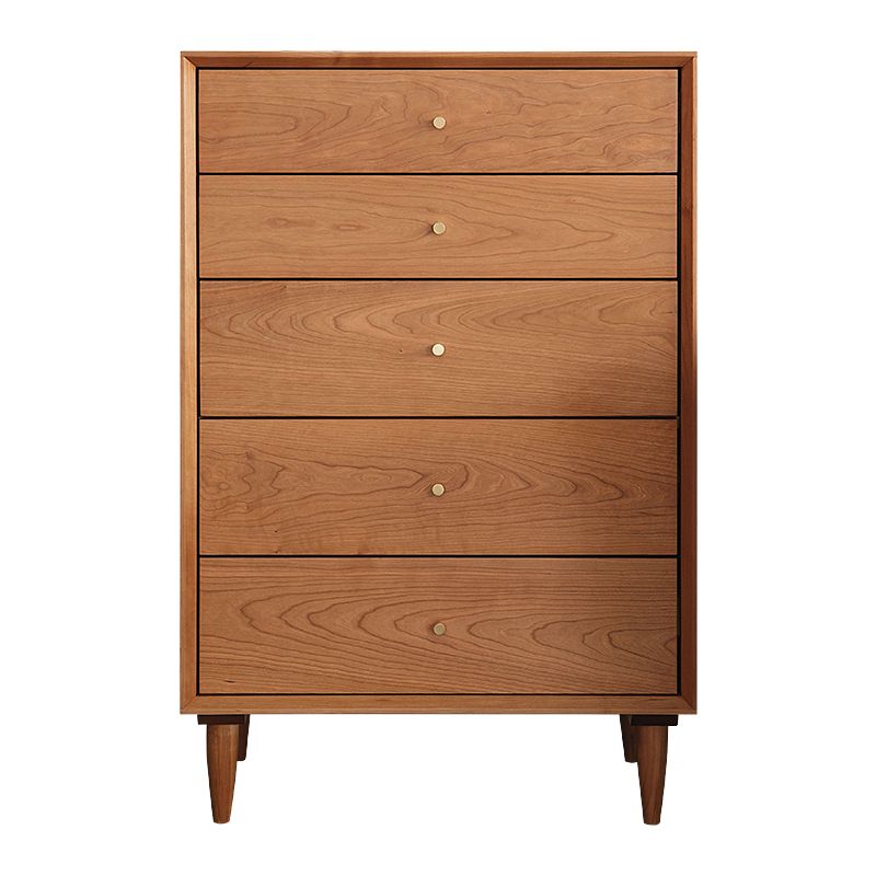 Mid-century Modern 5- Drawer Chest Rectangle Wooden Accent Chest