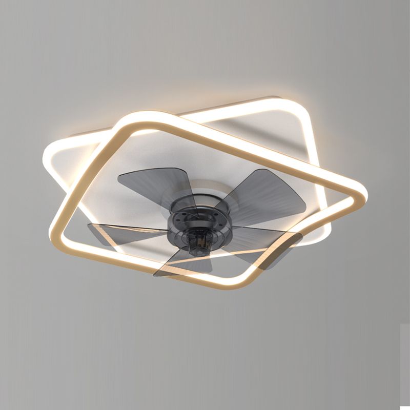 Weißer und goldener geometrischer Lüfter Licht Nordic Style LED Metal Semi Flush Deckenleuchte