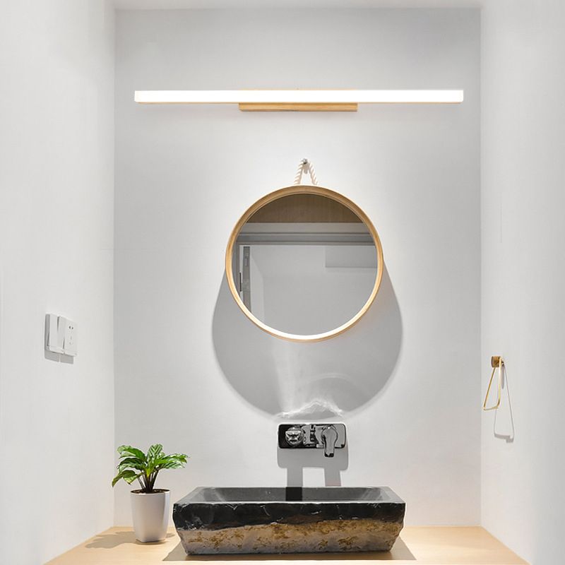 LED Wooden Nordic Mirror Light Water and Fog Resistant Vanity Wall Sconce for Bathroom