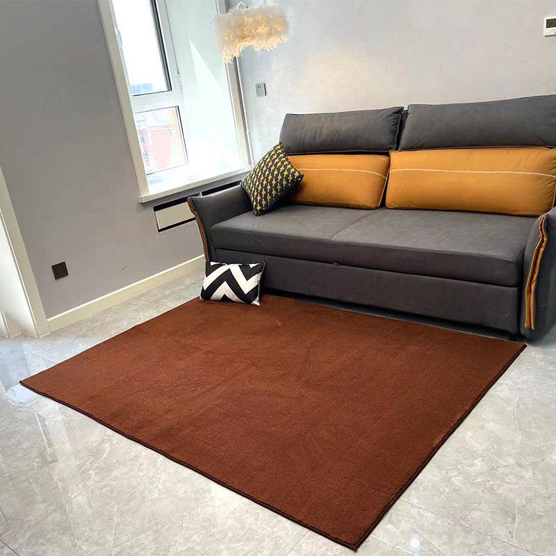 Pink Casual Rug Polyester Solid Color Rug Stain Resistant Rug for Living Room