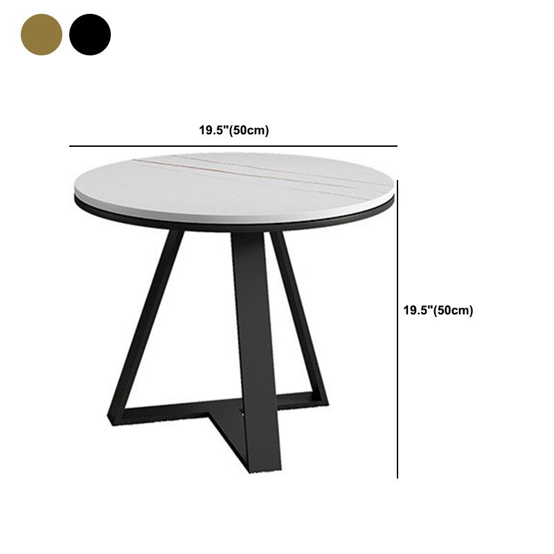 Frame Base Coffee Table Glam Elliptical Stone Top Cocktail Table