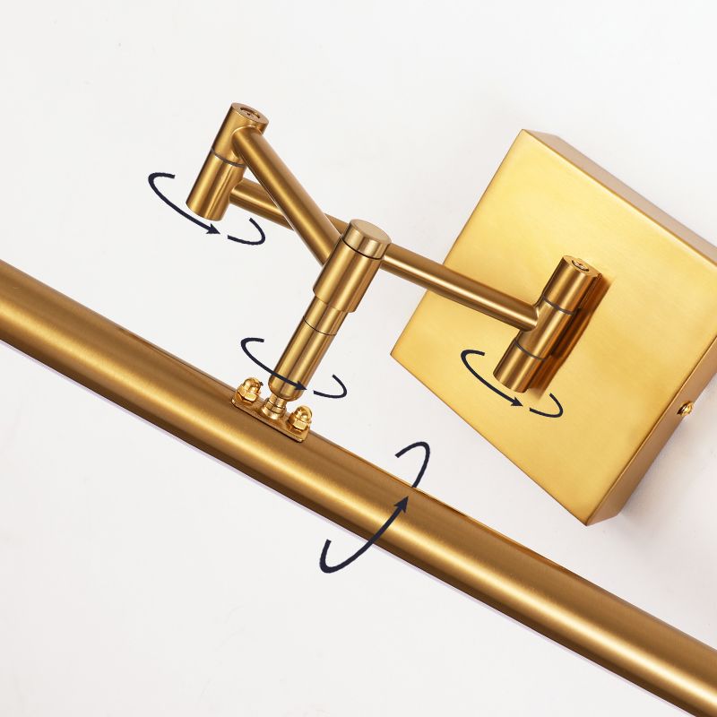 Modern Simple Iron Vanity Light LED Cylinder Shape Scalable Vanity Lamp for Shower Room