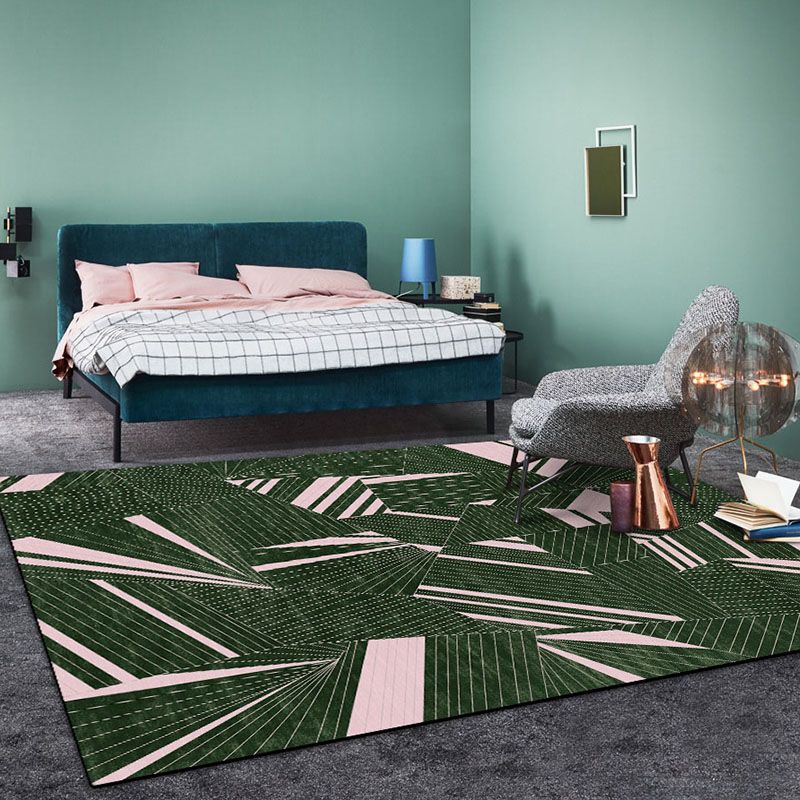 Navy Modern Rug Blending Graphic Rug Non-Slip Backing Rug for Living Room
