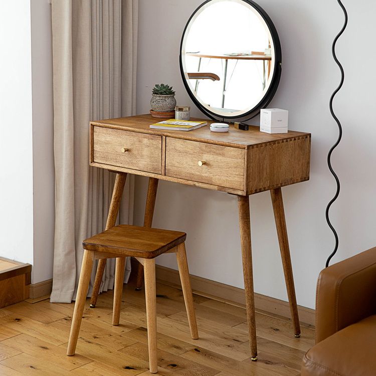 Contemporary Solid Wood Make-up Vanity Home Vanity Desk with Mirror