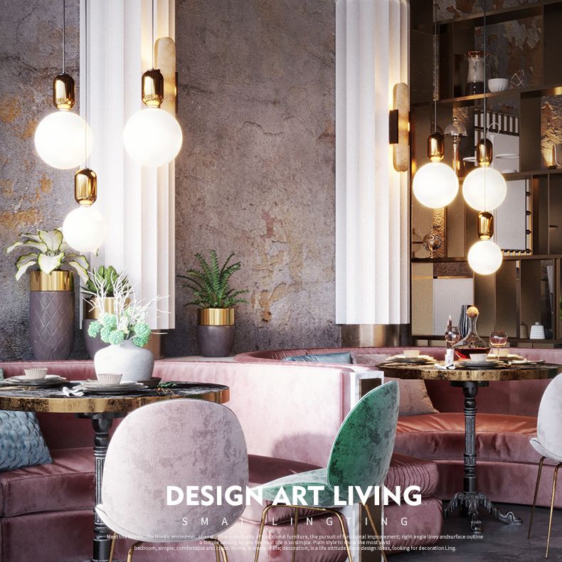 Nordische minimalistische Gla-Globus Hanging Lampe Single-Bulb Kreative Ausrufezeichen Anhänger Licht für Schlafzimmer