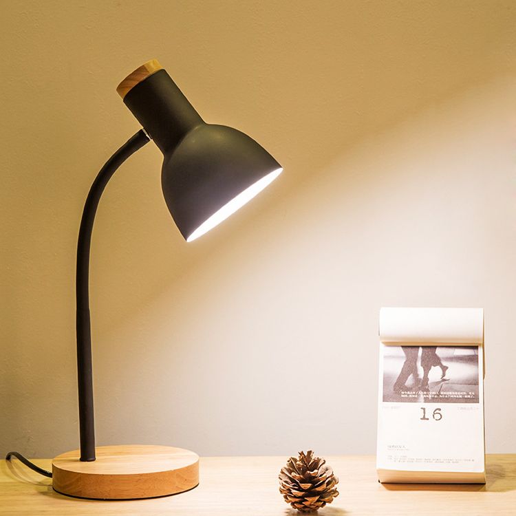Wooden Dome Table Lamp in Modern Minimalist Style Wrought Iron Macaron Table Light for Bedroom