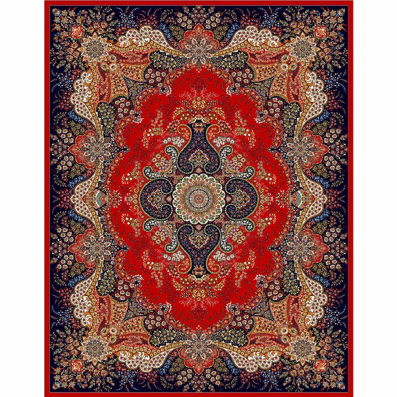 Moroccan Paisley Pattern Carpet Polyester Indoor Rug Pet Friendly Area Rug for Living Room
