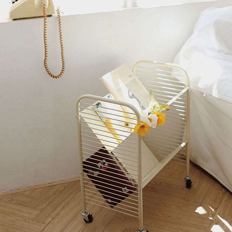 Glam Open Back Bookshelf Standard Metal 2 Shelves Bookcase for Home Office