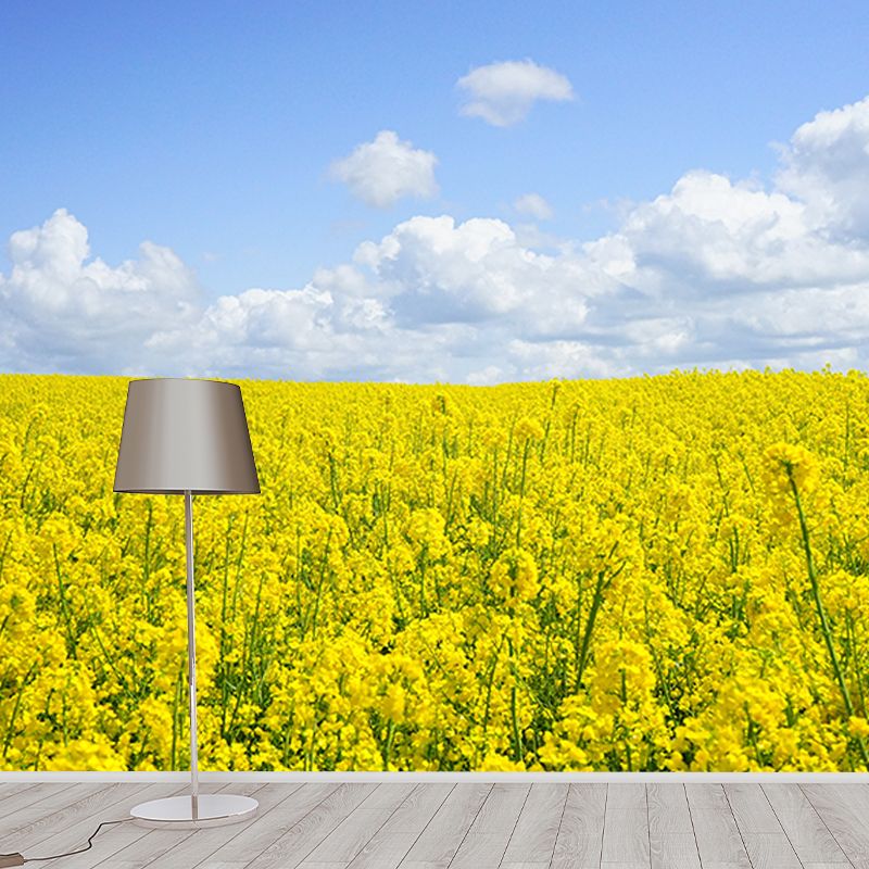Photography Flower Field Mural Mildew Resistant Wallpaper Sleeping Room Wall Mural