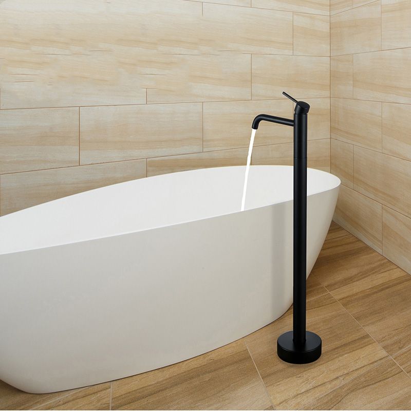 Modern Floor Mounted Freestanding Tub Filler Freestanding Copper High Arc Tub Filler Trim