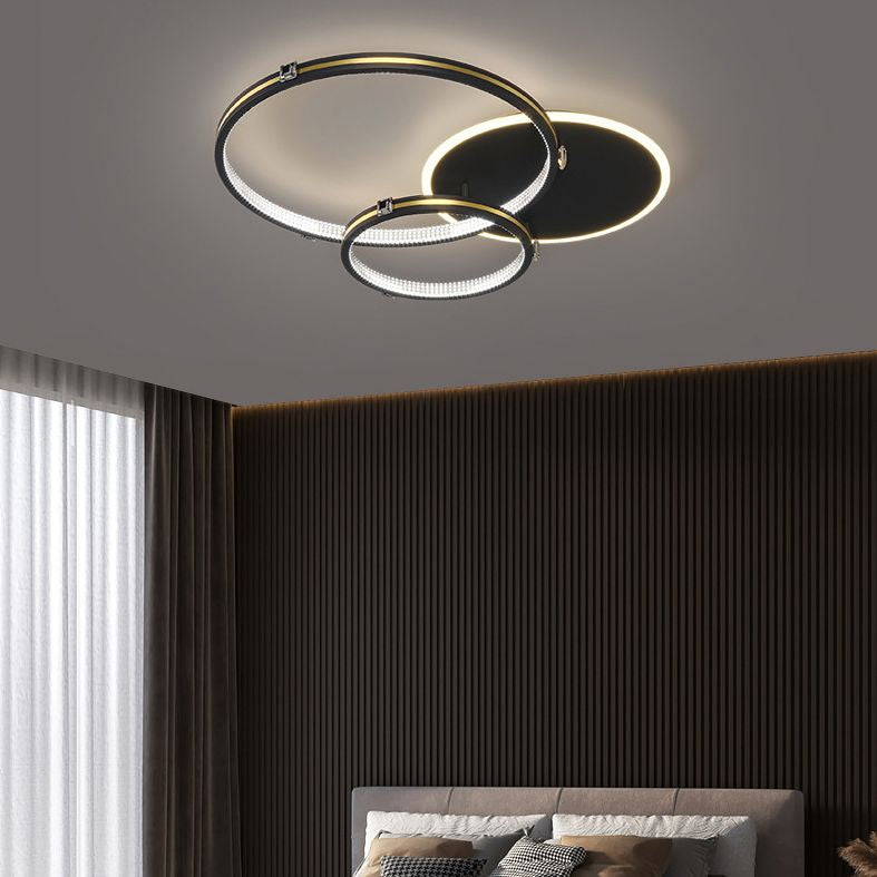 Luminaria de montaje semiempotrado de metal minimalista moderno, LED de varios anillos semiempotrado para sala de estar