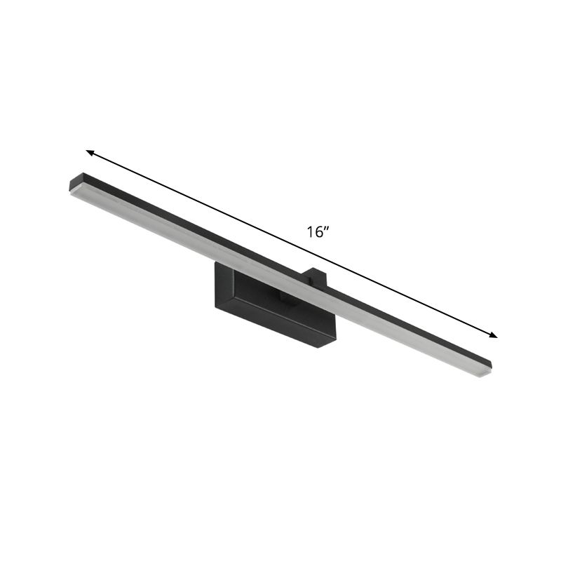 Doucheruimte led ijdelheid verlichtingsarmatuur eenvoudige zwarte muur sconce met rechte metalen schaduw in warm/wit licht