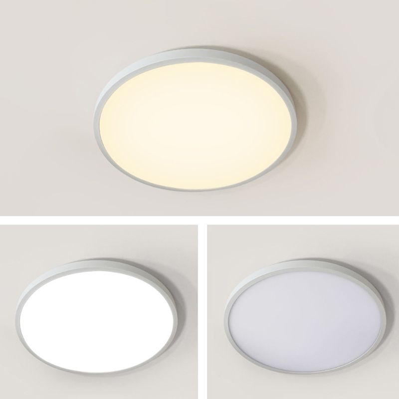 Modern Round Flush Light Fixtures Metal 1 Light Flush Mount Ceiling Fixture