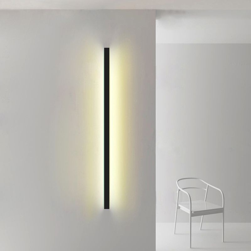 Linear Shape Metal Wall Light Modern Style 1 Light Wall Sconce Light