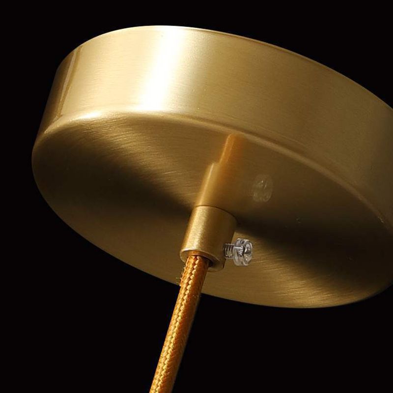 Crystal Gold LED Pendant Light in Modern Luxury Style Copper Globe Hanging Lamp for Interior Spaces