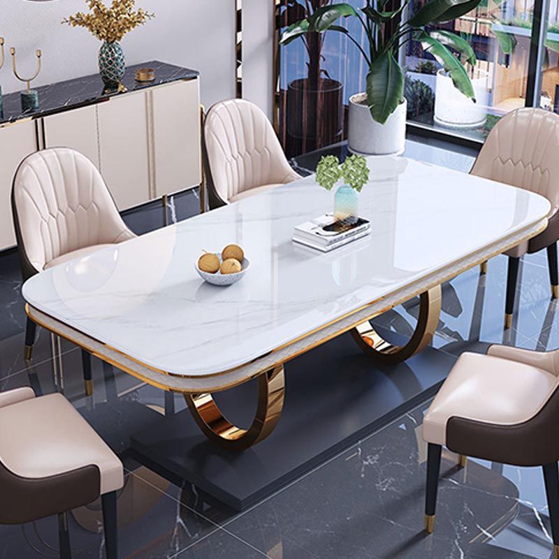 1/4/5/6 Pieces Dining Set Contemporary Rectangle Sintered Stone Dining Table Set