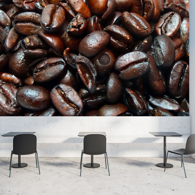 Photography Coffee Beans Mural Horizontal Wall Covering for Coffee Shop