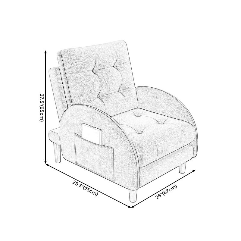 26.37" L x 29.52" W x 37.40" H Accent Armchair with Adjustable Tufted Back
