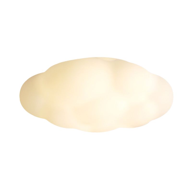 Modern LED Metal Flush Mount Cloud Shape Ceiling Light with Plastic Shade for Bedroom