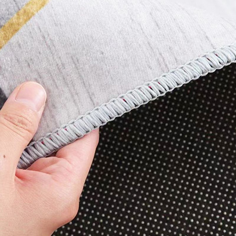 Beige Modern Rug Polyester Irregular Line Rug Washable Rug for Drawing Room