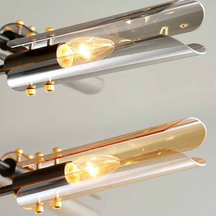 Contemporary Gold Black Iron Hanging Chandelier Ceiling Hanging Light Fixture